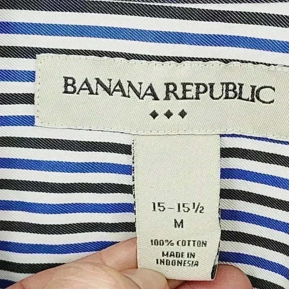Banana Republic striped button down men's dress shirt M